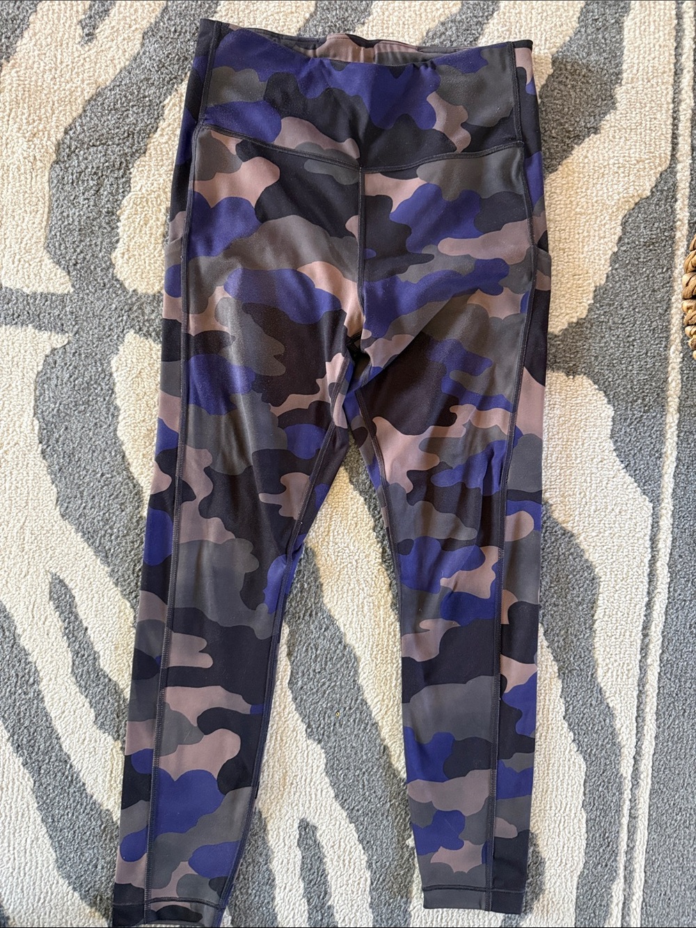 Athleta Purple and Gray Camo Performance Leggings